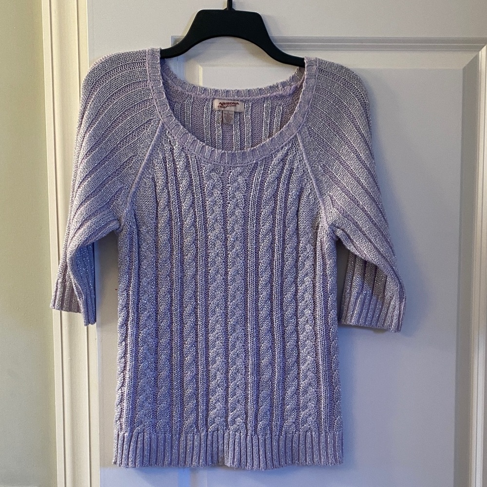 Arizona Jean Company Lavender Cable Knit Sweater